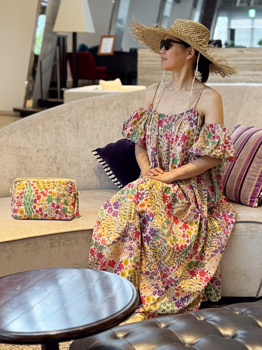 Eighty Seven(エイティセブン)インド綿3WAYカラフル花柄ワンピース