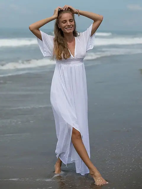 LAUT BLUE(ラウトブルー)ジパングマキシワンピース/ホワイト LAUT BLUE(ラウトブルー)ジパングマキシワンピース/ホワイト