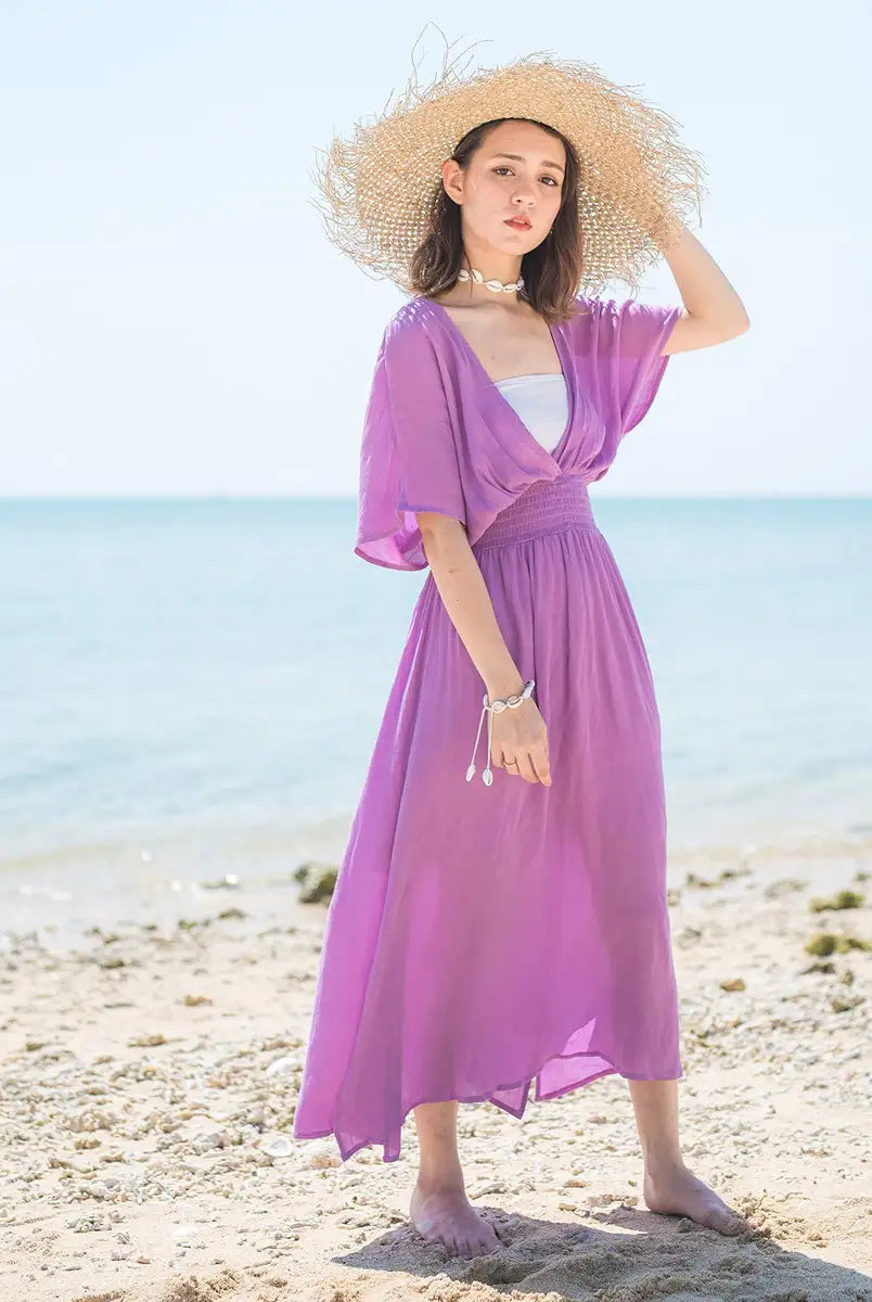 MEER.ベロア風ジャンスカロングワンピースフリーサイズパープルN3 MEER.ベロア風ジャンスカロングワンピースフリーサイズパープルN3