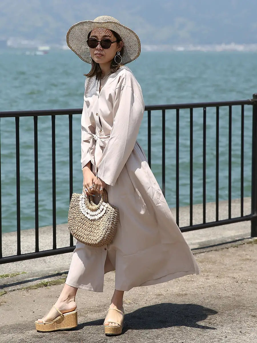 roomy by the sea(ルーミーバイザシー)シンプルな長袖マキシ roomy by the sea(ルーミーバイザシー)シンプルな長袖マキシ