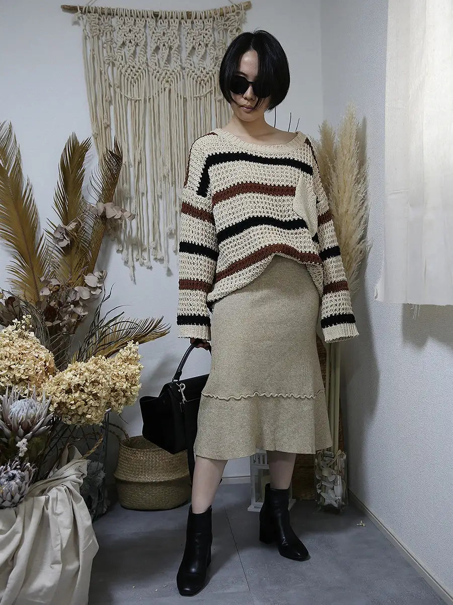 マーメイドライン ニットスカート ニット スカート セット マーメイドライン ニットスカート ニット スカート セット